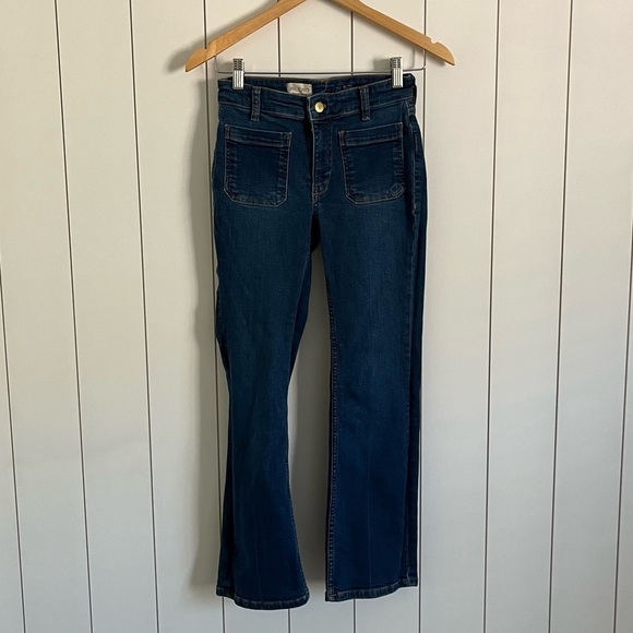 Anthropologie Pilcro The Yaya Patch Pocket Mid Rise Crop Flare Jeans - Picture 4 of 6